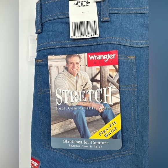 vintage wrangler american hero Blue jeans size 40x32 NWT 90s USA made Deadstock - Picture 1 of 4